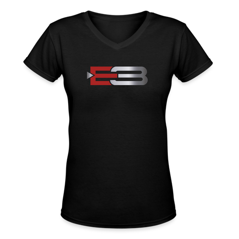 Women's E3 V-Neck T-Shirt-Women's V-Neck T-Shirt | LAT 3507-Black N Married